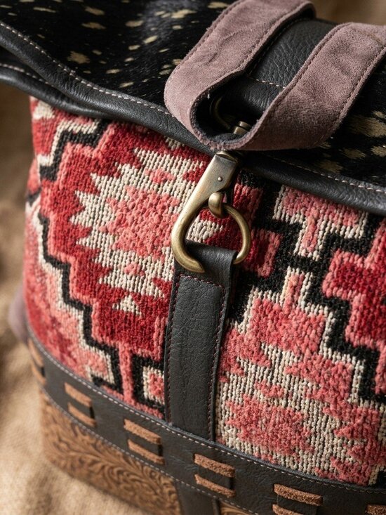 Boho Roll-Top Tapestry Style Backpack